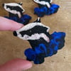 Jeremy Badger In Blue Wood Pin