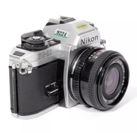 Image 2 of Nikon FG-20 35mm SLR Film Camera (chrome) with 28mm F2.8 wide angle lens #9224