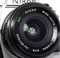 Image 9 of Nikon FG-20 35mm SLR Film Camera (chrome) with 28mm F2.8 wide angle lens #9224