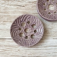 Image 3 of Handmade Ceramic Curved Flower Frog – Textured, Translucent Lilac