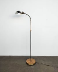 Image 1 of Chrome + Brass Two-Toned Gooseneck Reading Lamp
