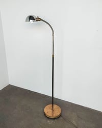 Image 3 of Chrome + Brass Two-Toned Gooseneck Reading Lamp