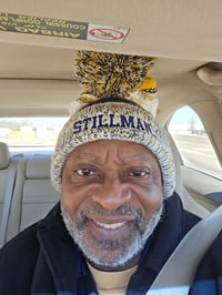 Image 1 of STILLMAN POM BEANIE & SCARF / NAVY, GOLD & WHITE