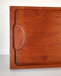 Image 4 of 1960s Solid Teak Cutting Board With Carved Channel
