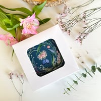 Image 4 of Set of 4 watercolour floral ceramic round coasters - slate