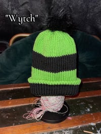 Image 10 of Knitted Beanie With Puff Ball
