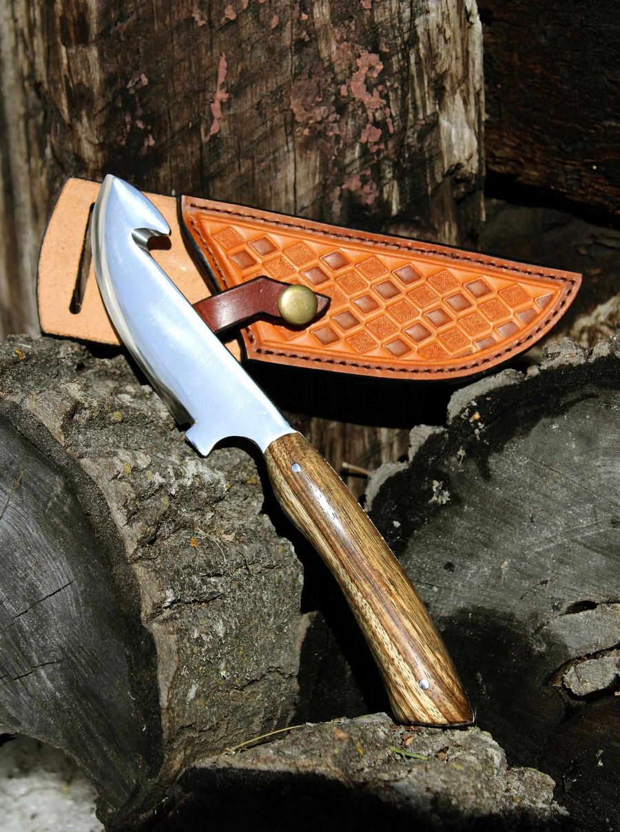Image of Zebrawood Handle Gut Hook Knife