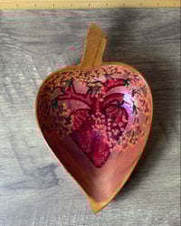 Image 1 of Heart Dish - Pink Gold Iridescence, Pink Floral