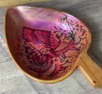 Image 2 of Heart Dish - Pink Gold Iridescence, Pink Floral