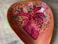 Image 3 of Heart Dish - Pink Gold Iridescence, Pink Floral