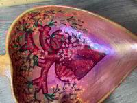 Image 4 of Heart Dish - Pink Gold Iridescence, Pink Floral