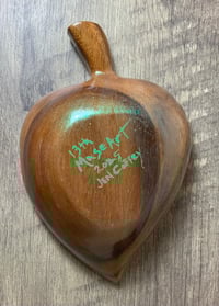 Image 2 of Heart Dish - Green Iridescent All Over with Red Floral