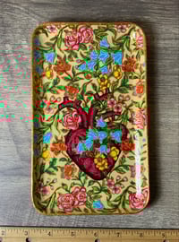 Image 1 of Heart Tray Golden Flower