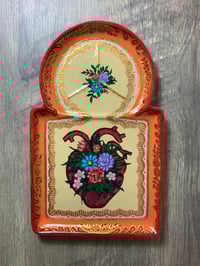 Image 2 of Heart Paper Mache Tray - Peach and Cream