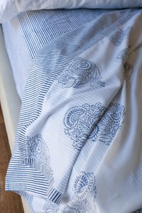 Image 3 of Indigo Poppy 2 Layer Voile Flat Sheet
