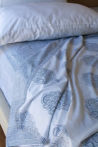 Image 1 of Indigo Poppy 2 Layer Voile Flat Sheet