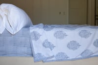 Image 4 of Indigo Poppy 2 Layer Voile Flat Sheet