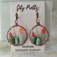 Image 1 of Flowering Cactus Botanical Earrings