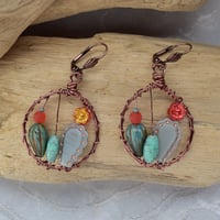 Image 2 of Flowering Cactus Botanical Earrings
