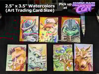 AWESOME CON Advance Commission- Watercolor Trading Card 2.5x3.5"