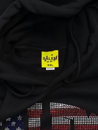Image 3 of Salem American Flag Stone Studded Rhinestone Logo Hoodie