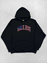 Image 1 of Salem American Flag Stone Studded Rhinestone Logo Hoodie
