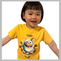 Image 2 of NEW!!! Kookie Monster Tee, Tote, and Soaps Gift Set for Kids Teens Girls and Boys Yellow Gold 