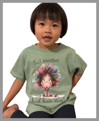 Image 2 of NEW!!! Bad Hair Day Tee, Tote,  and Soaps Gift Set for Kids Teens Girls Green and Blue 