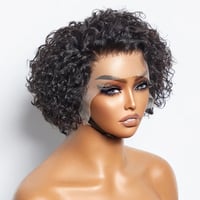 Image 2 of 13"x4" Short Curly Pixie Cut Frontal Lace Wig 