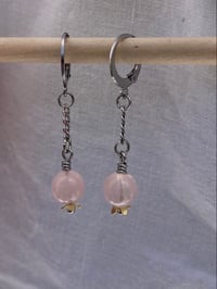 Image 2 of Fruity Earrings - Rose Quartz II