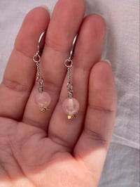 Image 3 of Fruity Earrings - Rose Quartz II