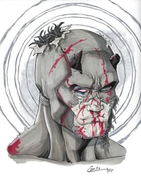 Image of daredevil battle damage sketch