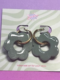 Image 1 of Sage Flower Hoops