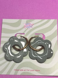 Image 3 of Sage Flower Hoops