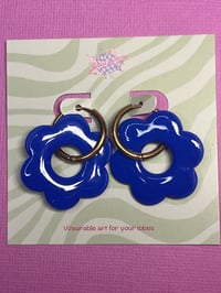 Image 4 of Cobalt Blue Flower Hoops