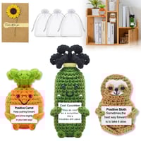 Emotional Support Pickle Positive Crochet Animals Vegetables with Note, for Women Teacher Coworker F