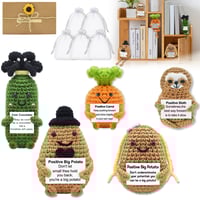 RSZBUMY Emotional Support Potato Vegetables Avocado Positive Pickle Crochet Animals with Note, for W