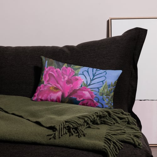 Image of Pink Iris Pillow