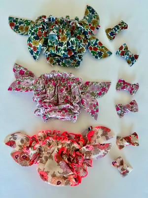 Image of Bikini en liberty Poppy and Daisy rose scintillant