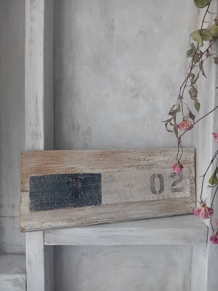 Image of Vintage Drift Wood Timber Panel Black White Rough Sawn Hand Painted Boat Side 02
