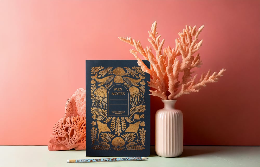 Image of CARNET DOS CARRÉ ABYSSES bleu marine