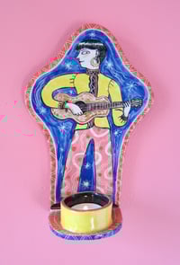 Image 2 of Cosmic guitarist tealight sconce 