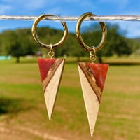 Orecchini legno e resina - Triangolo Cala Benirras