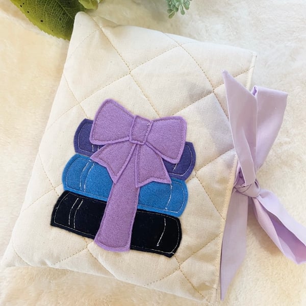 Image of Book sleeve- purple book stack