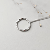 Silver 'Twist' open circle necklace