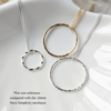 Silver 'Twist' open circle necklace
