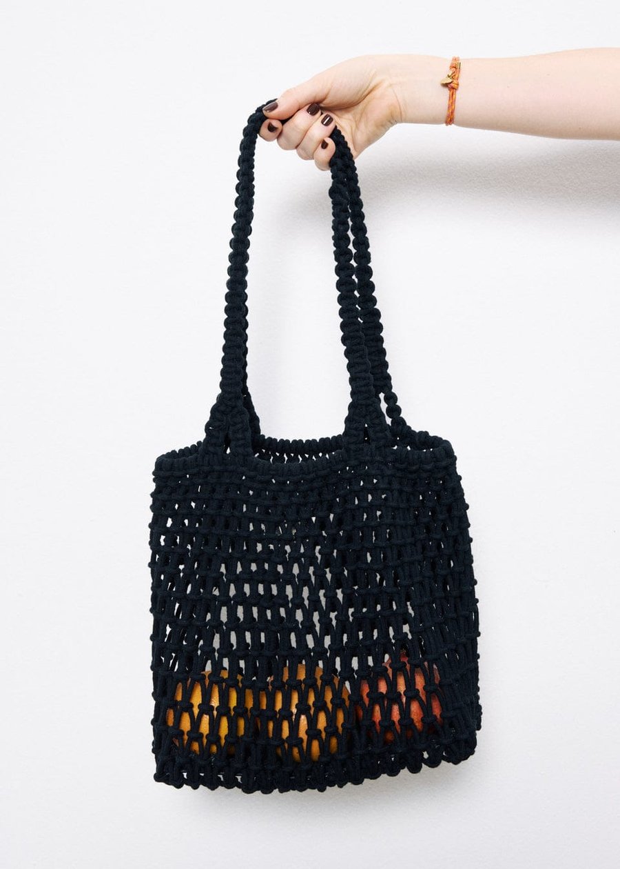 Image of 5-Bolso Makrame negro