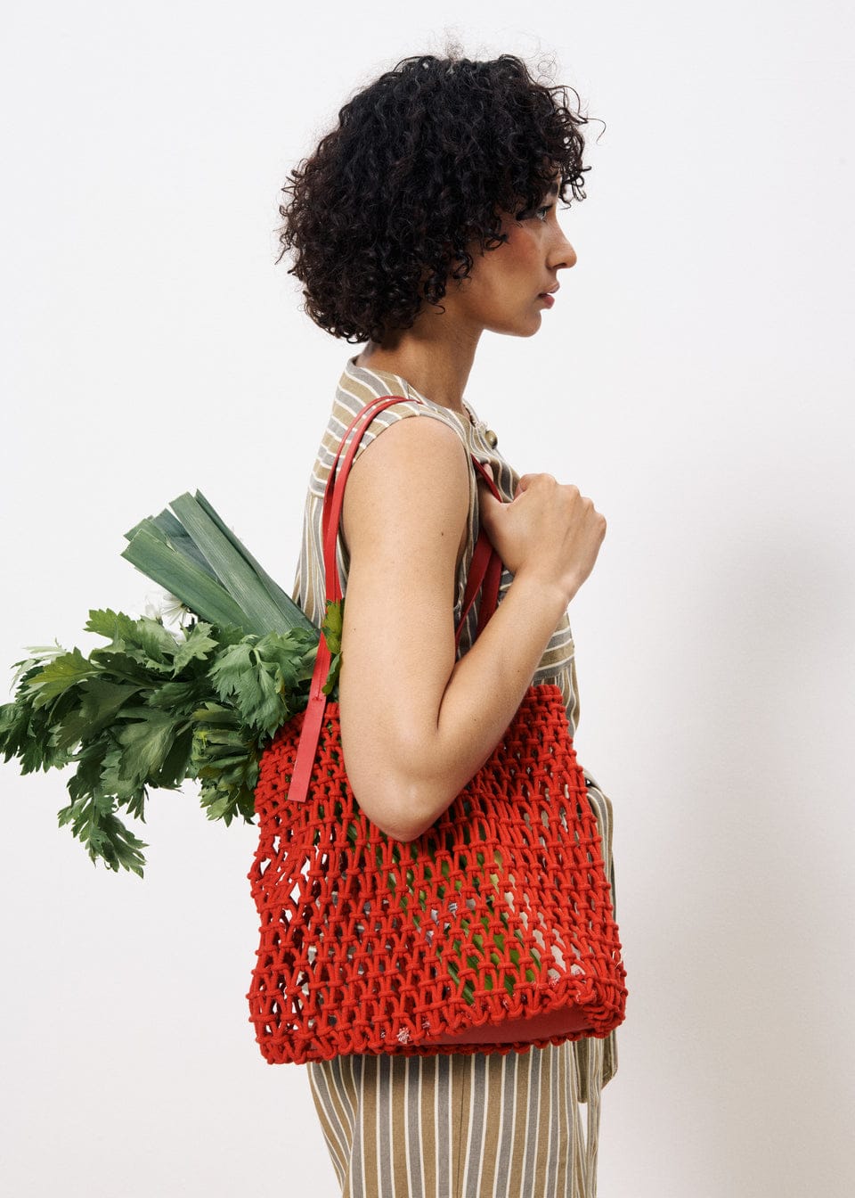 Image of 5-Bolso Makrame rojo