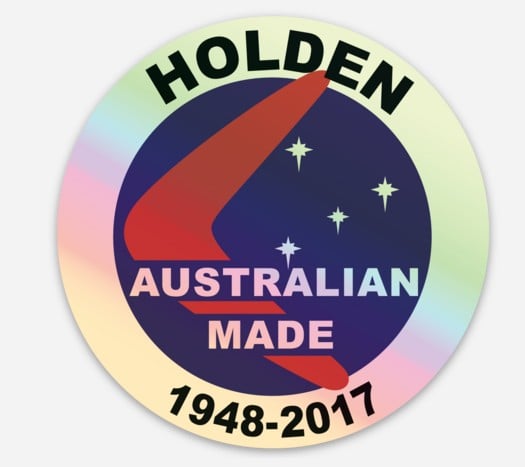 Image of 3" round Holden Anniversary sticker holographic 