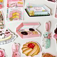 Image 7 of Vintage stuffed bunny sticker ( pink, yellow, or blue)